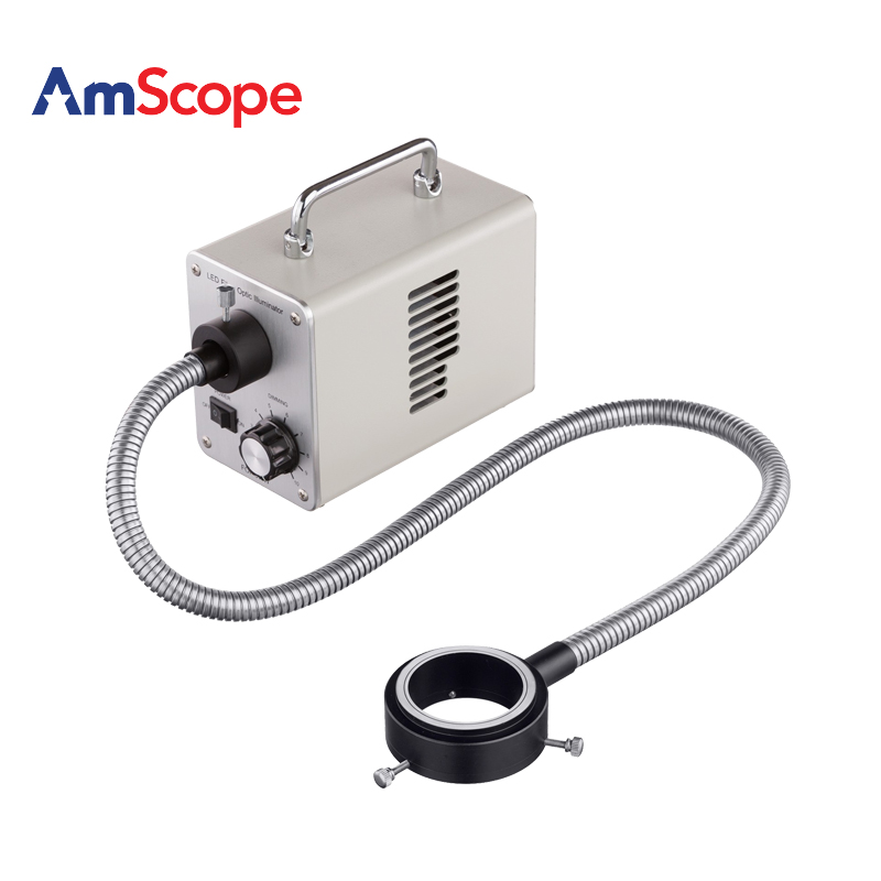 AmScope 50W LED光纤O形圈光学显微镜照明器
