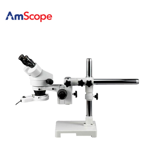 环形灯 45X变焦体视显微镜维修检测三目工业显微镜 AmScope