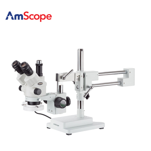 180X三目体视显微镜专业检测工业显微镜维修手机 AmScope 3.5X