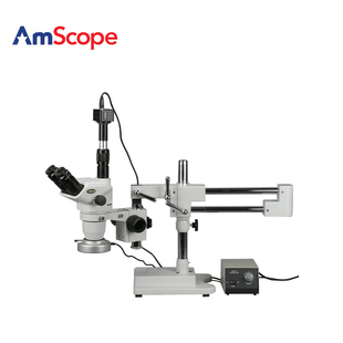 臂架 180X高清变焦体视显微镜80 5MP相机体式 LED AmScope