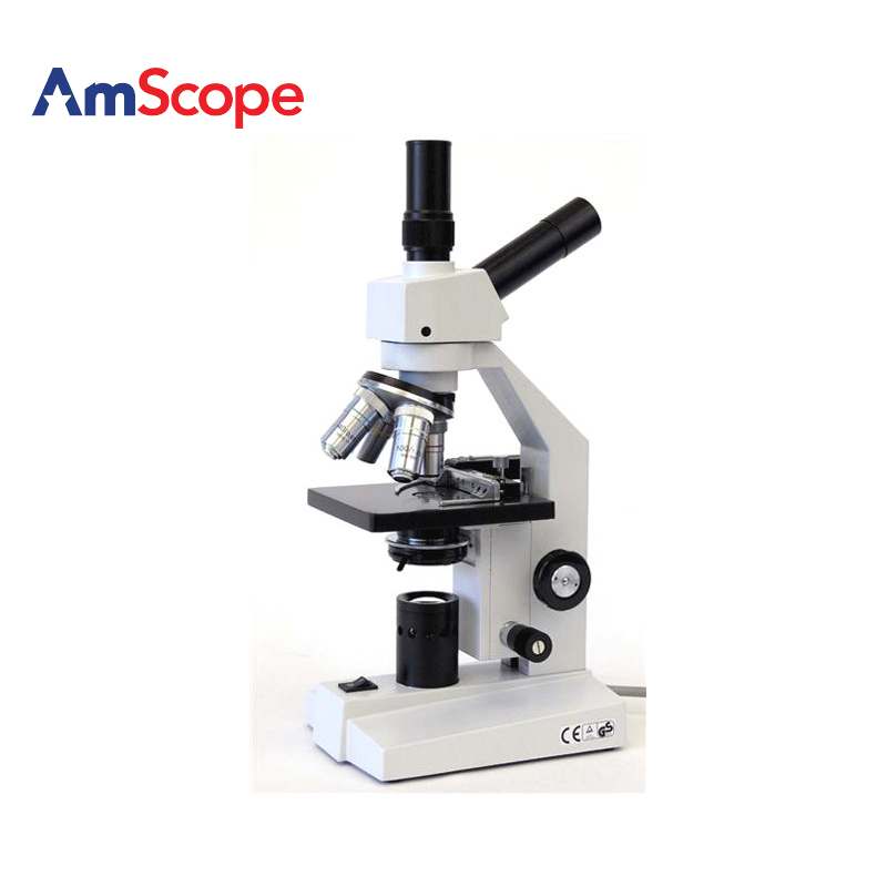 amscope 40x-1000x双视图复合显微镜生物显微镜具有载物台显微镜