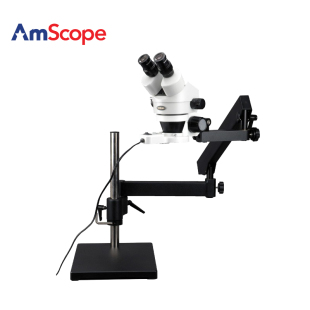 变焦体视显微镜维修检测工业显微镜配环形灯 45X AmScope