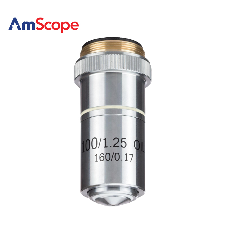 AmScope 100X消色差显微镜油浸入物镜显微镜配件