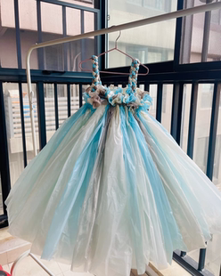 儿童环保时装秀服装女童幼儿园亲子走秀裙子手工创意塑料袋表演服