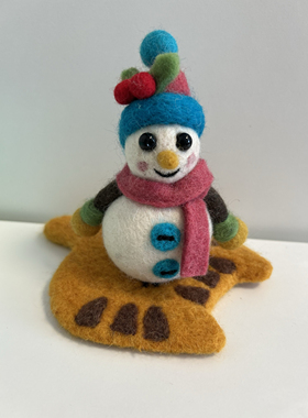 尼泊尔手工羊毛毡挂件圣诞雪人挂件包包挂件