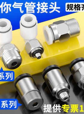 气动微型迷你接头PC3-M3内六角直通POC3/5/6-M5/M6/01气管接头PL