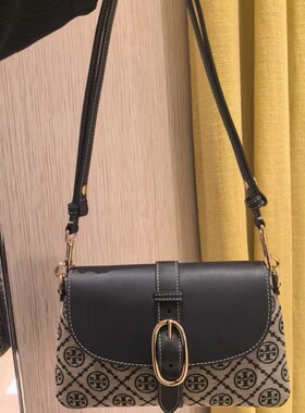 TORY BURCH TB女包T-MONOGRAM小号老花马鞍包单肩斜挎包178826