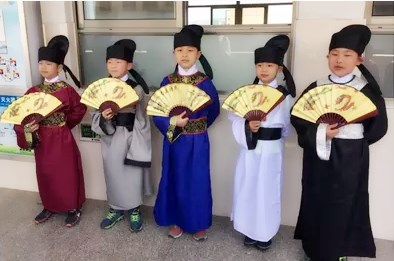 六儿一童节古装演出表演服装演出男孩唐朝汉服李白杜浦书生圆领服