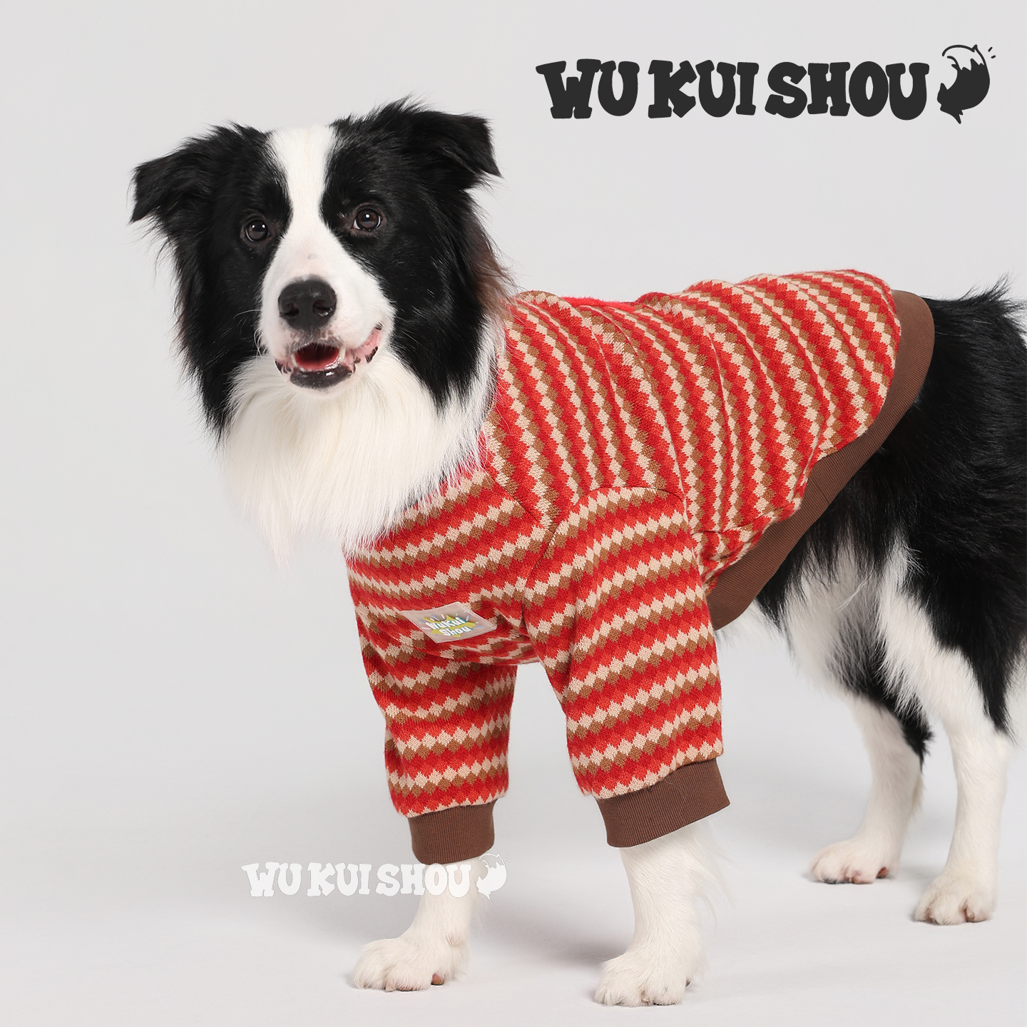 五魁首小狗狗衣服新款秋冬季宠物四脚衣防虫中大型犬边牧宠物卫衣