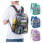 透明双肩包学生书包男女2026新款 三到六年级防水轻便背包校园简约