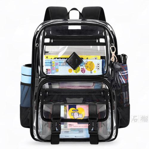 多功能半透PVC学生书包痛包女ins