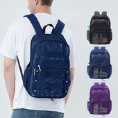 透明网眼书包女高中学生2025春夏轻便双肩包男大容量背包透气镂空