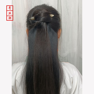 青丝轩-反扣式藏羊角小蛮腰发簪高马尾低马尾半披肩双头尖簪子