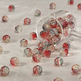 10mm【大鱼海棠系列】琉璃冰裂爆花珠手工diy手链串珠饰品材料