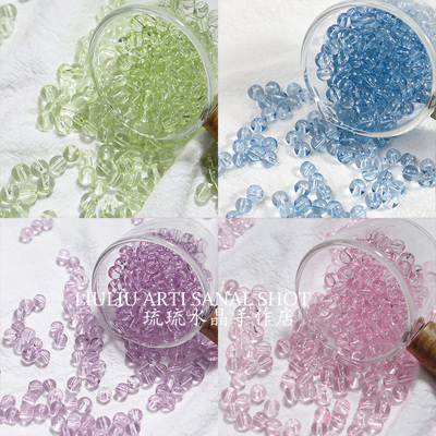 夏日多巴胺玻璃6mm圆珠透明珠子琉璃珠散珠手工diy串珠制作饰品