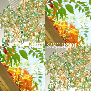 10mm细闪双色冰裂爆花琉璃珠手工滴油手链项链串珠珠子配件