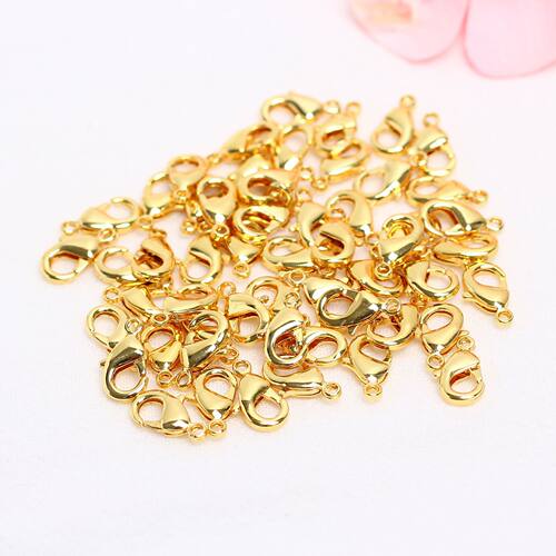 【100个装】龙虾扣全尺寸10mm12mm金银diy串珠首饰配件手链手