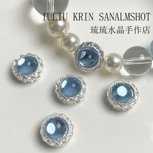 四通圆宝石合金配件diy手链项链配件吊坠串珠材料配饰挂坠