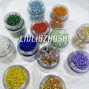 夏日多巴胺彩色玻璃小米珠琉璃珠散珠diy手链项链手机链串珠材料
