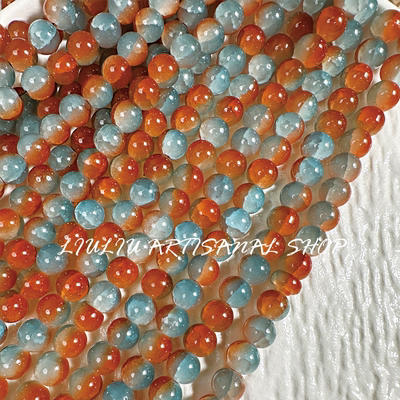 【50颗装】双色玉碎琉璃珠10mm散珠串珠手链玻璃手工diy材料配件