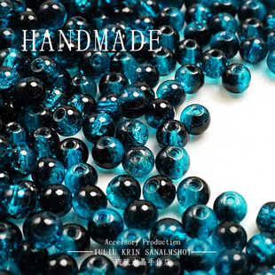 6mm双色碎花小琉璃珠散珠串珠DIY手工饰品配件手链项链饰品配件