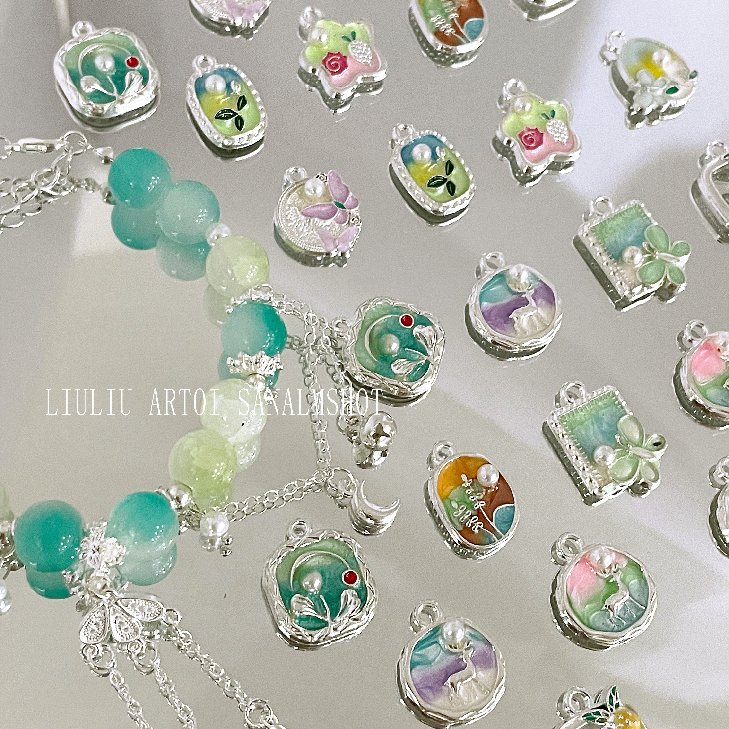 油画吊坠花蝴蝶麦穗仿珍珠手工DIY串珠手链项链合金滴油耳环,饰品/流行首饰/时尚饰品新,其他DIY饰品配件,淘宝优惠券,粉丝福利购,淘宝优惠卷