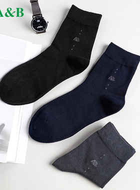 ab内衣男士棉袜弹力中筒长袜休闲运动吸湿透气四季抗菌男袜子D538