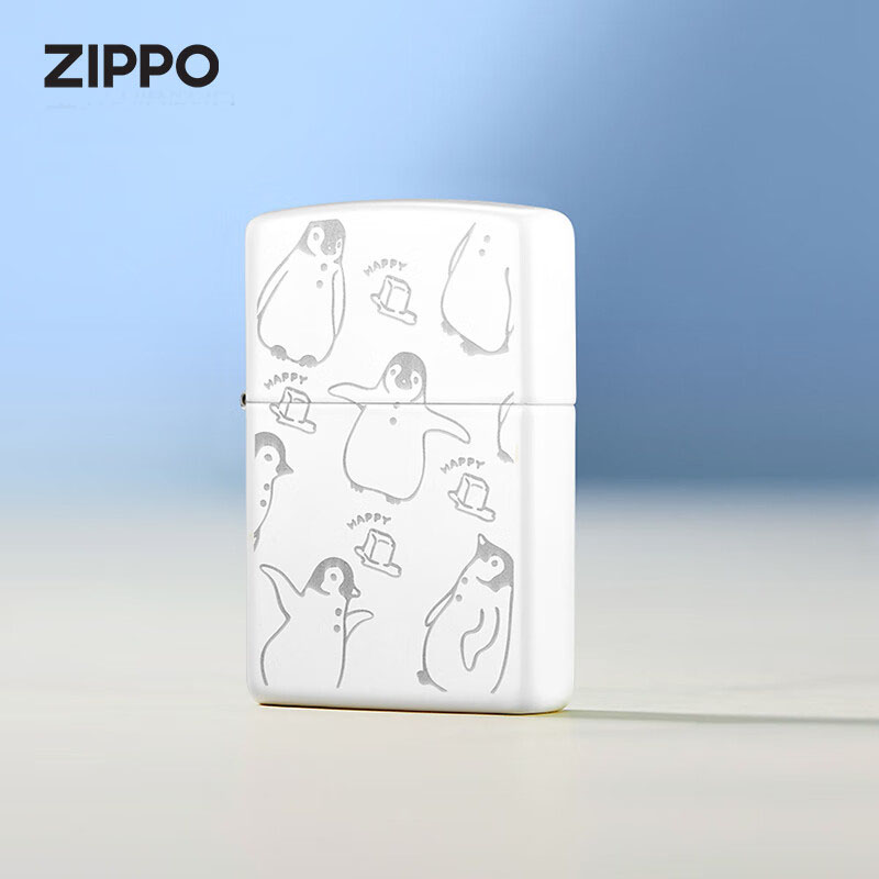 zippo正品煤油打火机冰雪企鹅