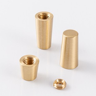 黑座垫胡桃木工艺品底铜脚小托盘圆配锥形黄铜脚实木摆件五金件