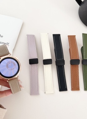 适用三星Galaxy Watch 4 Classic 42/46 43/47mm手表带折叠扣快拆运动腕带 watch5/6/5pro4044mm真皮表带配件