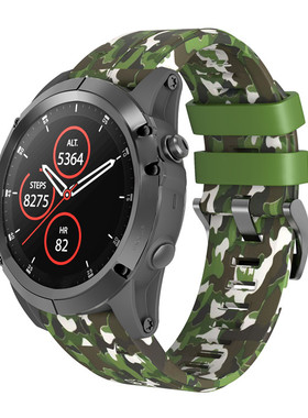 适用佳明Garmin Fenix5X plus智能手表带 Fenix3 3HR迷彩硅胶快拆MK1表带D2飞耐时3运动表带配件表带配送工具
