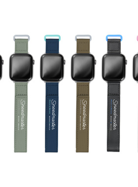 适用苹果手表表带iwatch7/6/5/4/3//2/1se代编织尼龙回环式applewatch表带iphonewatch运动新款s6/s5高级透气