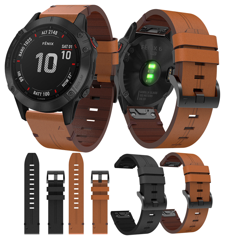 Garmin佳明fenix7 7X/6/pro 6x/6xpro/5/5X plus飞耐时3HR表带935/945/955商务男真皮快拆版表带替换本能 智能设备 智能手表手环表带/腕带 原图主图