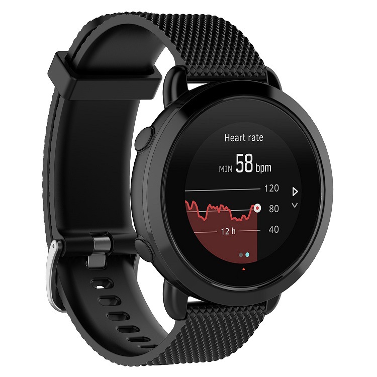 适用 颂拓SUUNTO3 Fitness手表带硅胶替换腕表带 风度纹理松拓3男女表带松拓3表带松拓3表带透气时尚运动款