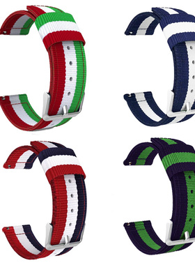 三星Samsung Galaxy Watch Active 2 40 44mm手表带Watch42mm尼龙彩色表带Ticwatch2代/E/C2遂空黑星光银表带