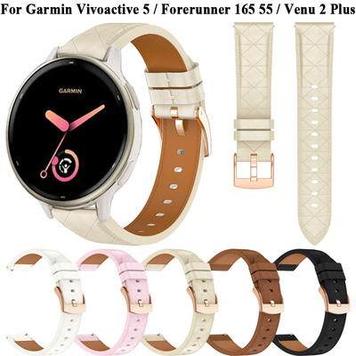 适用佳明Venu3s/2s真皮手表带 255s/265s玫瑰金扣腕带active3s表带 佳明245/165手表带小牛皮手表带18/20mm潮