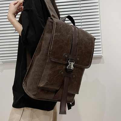 高级感复古大容量双肩包女2025新款潮男时尚百搭旅行通勤背包书包
