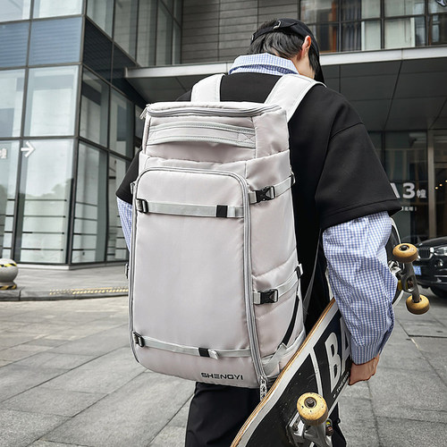 潮牌大容量旅行包个性运动滑板背包短途出差双肩包大学生上课书包