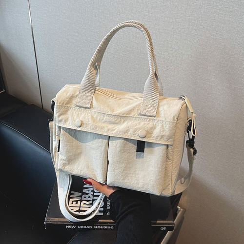 帆布包女大容量收纳旅行包百搭斜挎包休闲手提袋大学生上课托特包