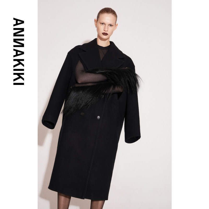 ANNAKIKI毛呢外套 25冬装小众设计师款 两穿茧形长款羊毛大衣女冬,女装/女士精品,毛呢外套,淘宝优惠券,粉丝福利购,淘宝优惠卷