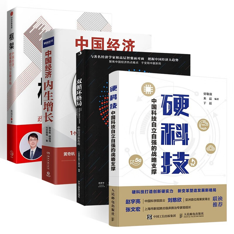 【全四册】中国经济内生增长+框架 中国经济+双循环格局+硬科技中国科技自立自强的战略支撑 黄奇帆 楼继伟 刘世锦 著