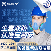 宝顺安防油烟粉尘氨气及衍生物碱性气体 2301防毒面具 活性炭3402