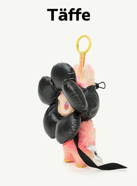 Taffe原创17cm拉布布娃衣Labubu一二三代黑色花花头套玩偶衣服