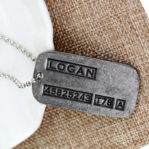 金刚狼3LOGAN周边同款双面复古狗牌合金项链挂吊坠饰罗根X战警