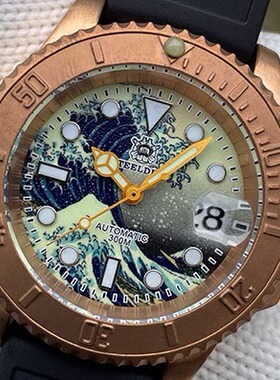 STEELDIVE神奈川NH35机械潜水表夜光CuSn8磷锡青铜水鬼经典款男士