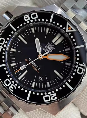 STEELDIVE钢潜316L精钢机械手表1200M橙色专业超级深海洋潜水男表