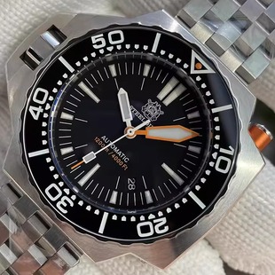STEELDIVE钢潜316L精钢机械手表1200M橙色专业超级深海洋潜水男表