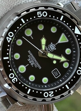 专业精钢300米防水罐头手表男款夜光潜水机械水鬼大圆表盘SBBN045