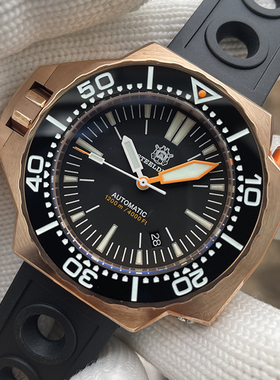 CuSn8德国锡青铜1200m专业防水深海工程师超级海洋机械潜水手表男