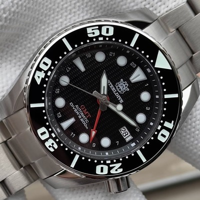 STEELDIVE新款GMT男士手表豪华蓝宝石自动机械表不锈钢防水潜水表